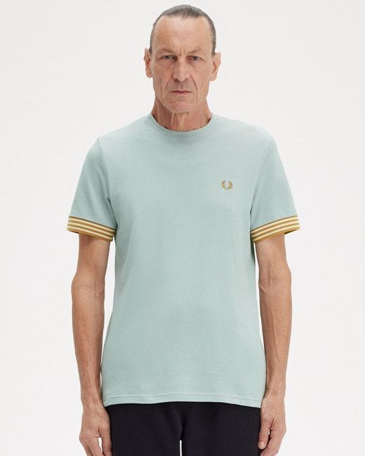 Fred Perry Green Striped Cuff for men