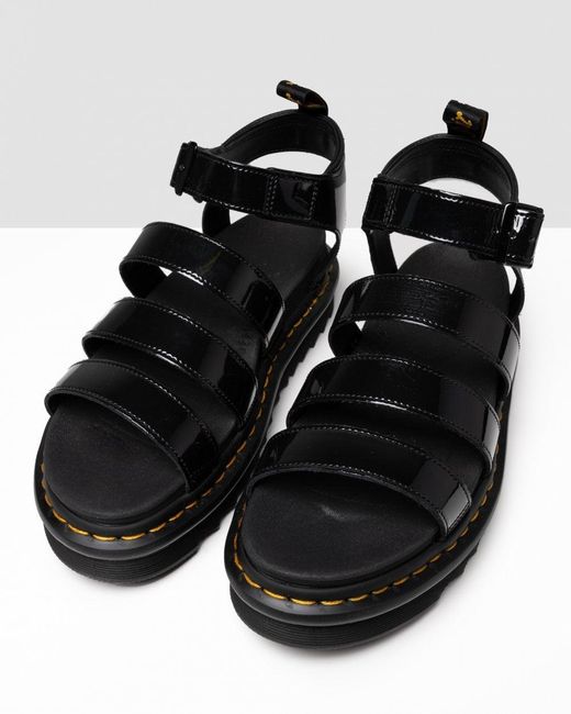 Dr. Martens Black Blaire Patent Lamper Gladiator Sandals