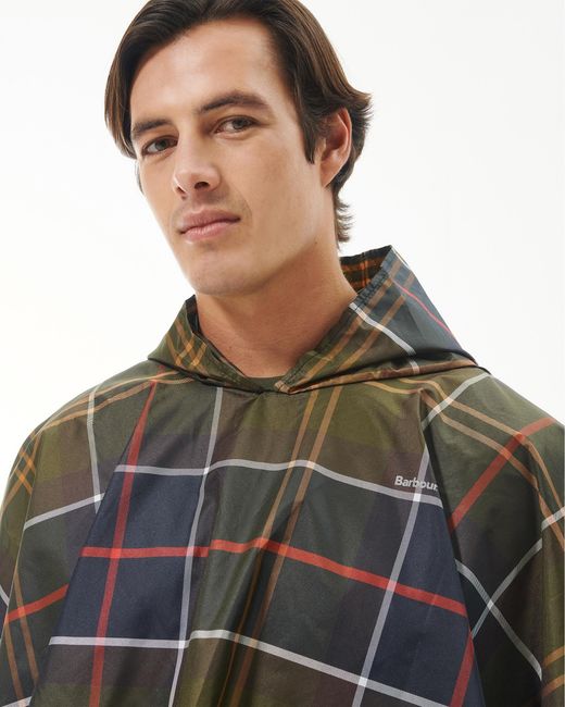 Barbour Black Tartan Showerproof Poncho