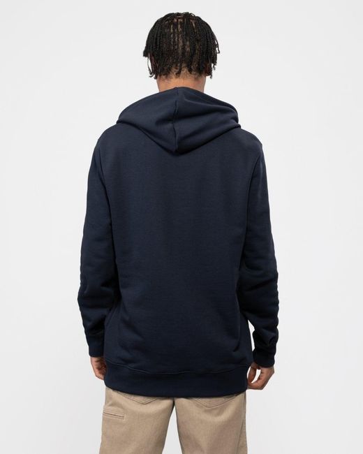 Paul Smith Blue Ps Regular Fit Cotton Zebra Logo Hoodie for men