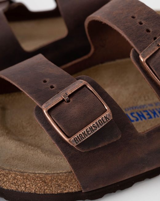 Birkenstock Brown Arizona Soft Footbed Oiled Leather Sandals for men