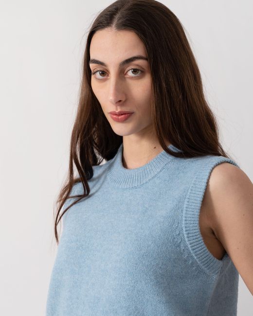 Joules Blue Holly Crew Neck Knit Tank Top