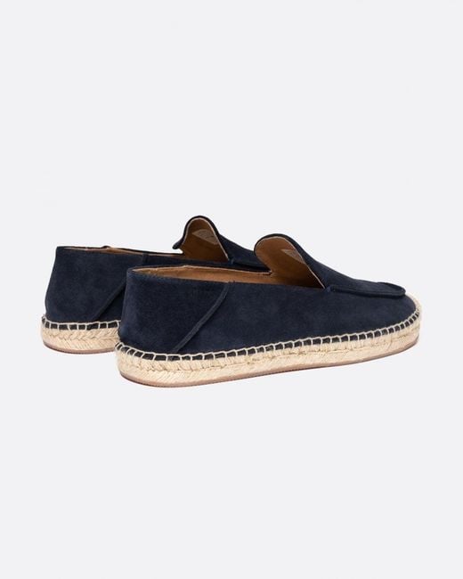 Boss Blue Madeira Slip-on Suede Espadrilles With Jute Sole for men