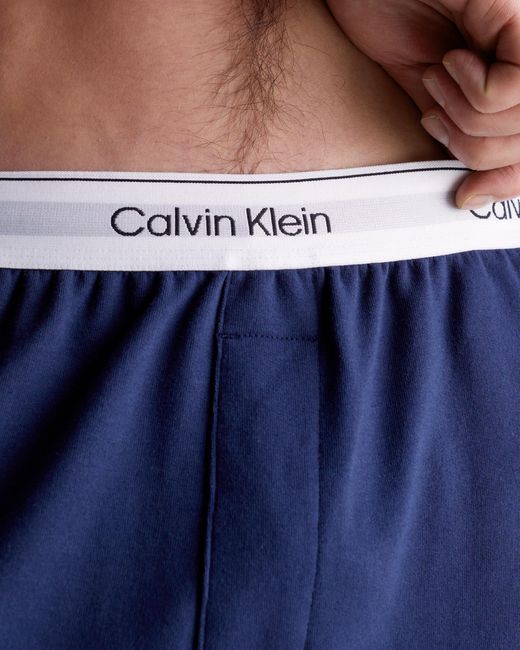 Calvin Klein Blue Modern Cotton Lounge Sleep Shorts for men