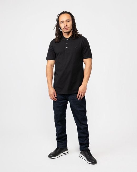 Lyle & Scott Black Lyle & Scott Tonal Eagle Polo Shirt for men