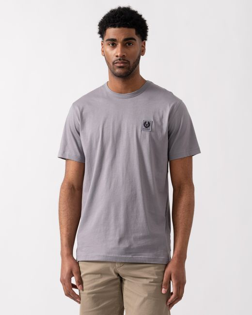 Belstaff Gray Short Sleeved Logo Patch T-Shirt for men