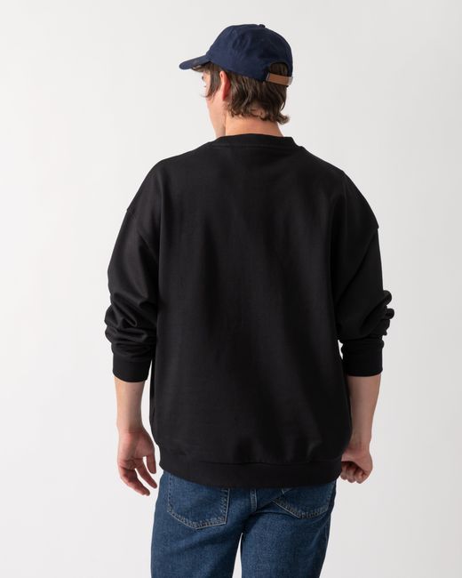 HUGO Black Dinex Oversized-Fit Sweatshirt for men