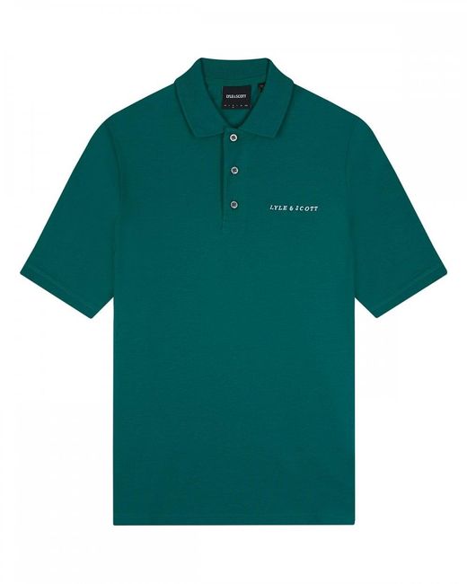 Lyle & Scott Green Embroidered Polo Shirt for men