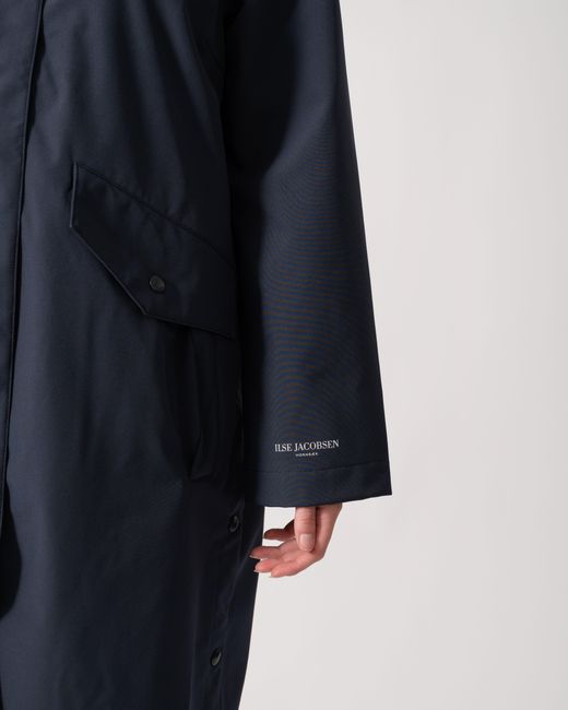 Ilse Jacobsen Blue Daybreak Long Softshell Raincoat