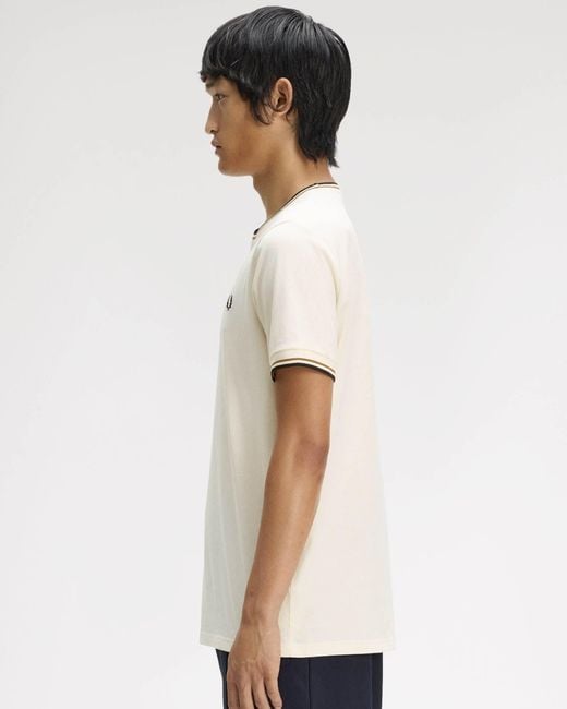 Fred Perry White Twin Tipped T-Shirt for men