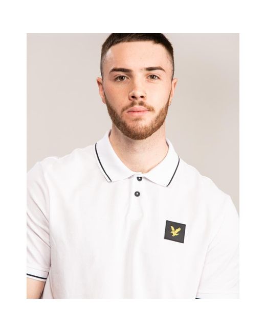 Lyle & Scott Tipped Polo Shirt in White for Men - Lyst