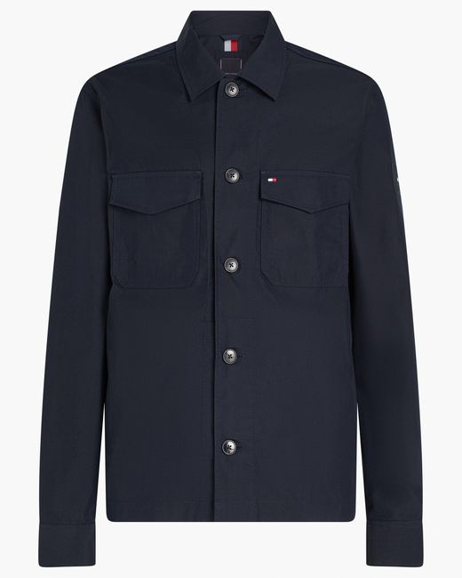 Tommy Hilfiger Blue Flag Embroidery Twill Shirt Jacket for men