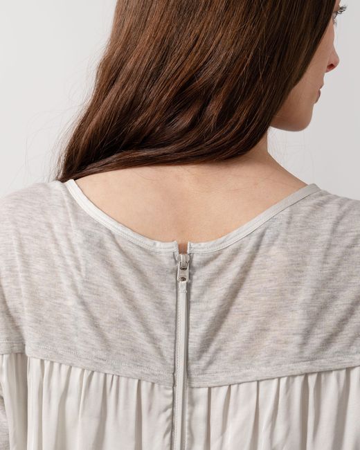 Maison Scotch White S/S Zip Closure Top