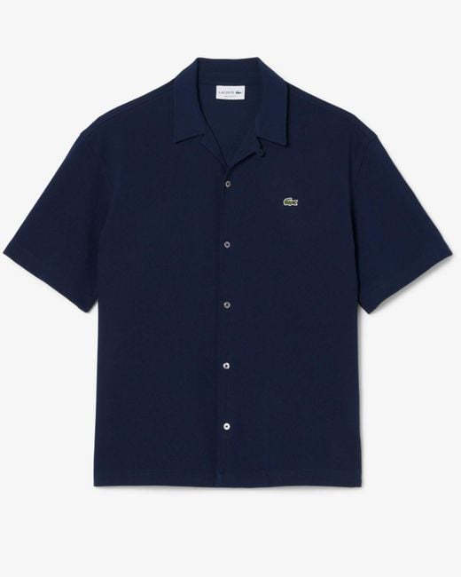 Lacoste Blue Relaxed Fit Short Sleeved Piqué Shirt for men