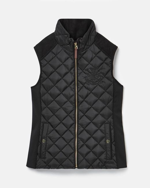 Joules Black Braemar Luxe Quilted Gilet