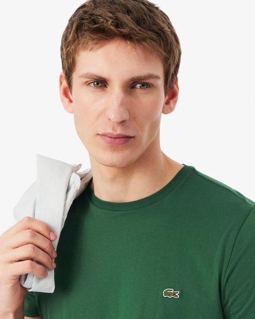 Lacoste Green Crew Neck Pima Cotton Jersey T-Shirt for men