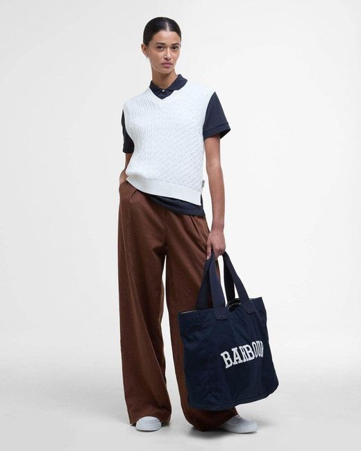 Barbour White Hartland Knit Tank Top