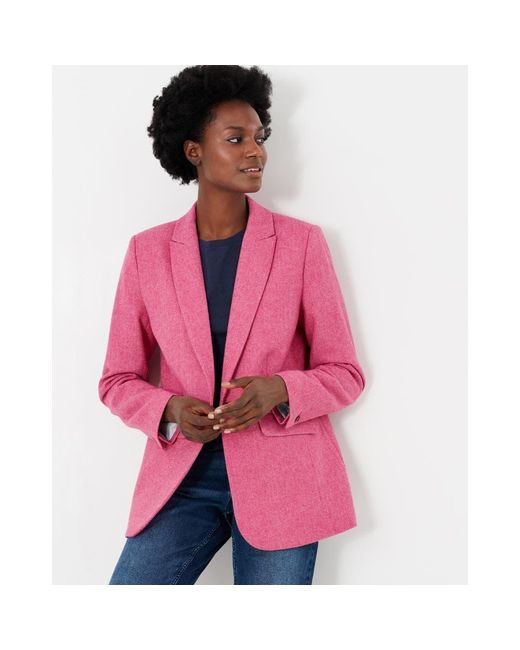 Joules Pink Bramble Recycled Wool Blazer