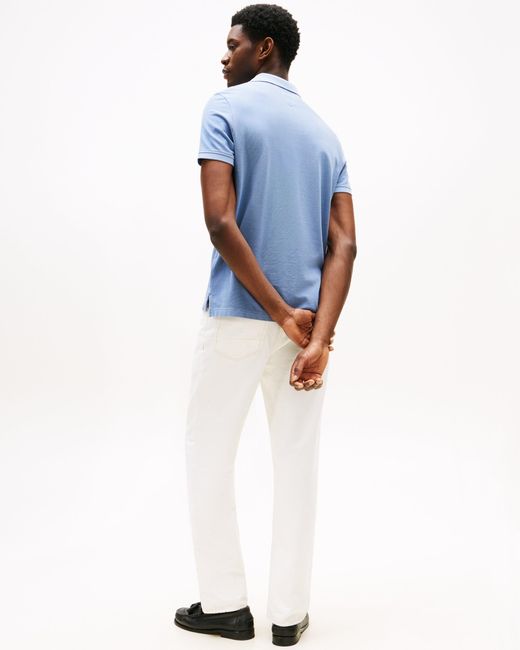 Tommy Hilfiger Blue Garment Dyed Regular Fit Polo for men