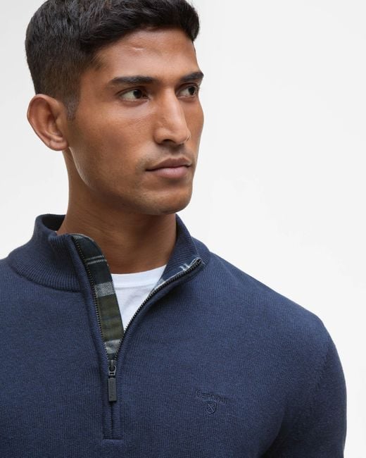 Barbour Blue Avoch Half Zip Jumper for men