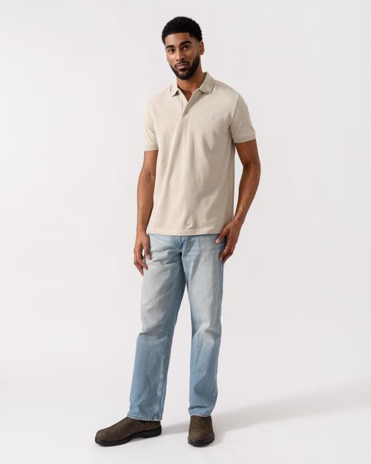 Boss Natural Paddy Cotton-Piqué Polo Shirt With Contrast Logo for men