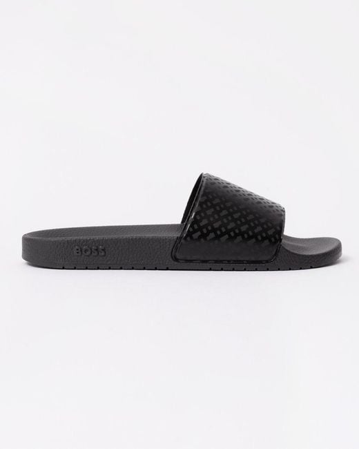 Boss Black Aryeh Monogram Strap Sliders for men