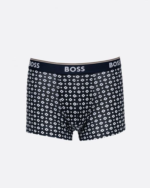 Boss Black Power Design 3-pack Stretch-cotton Trunks With Logo Waistbands for men
