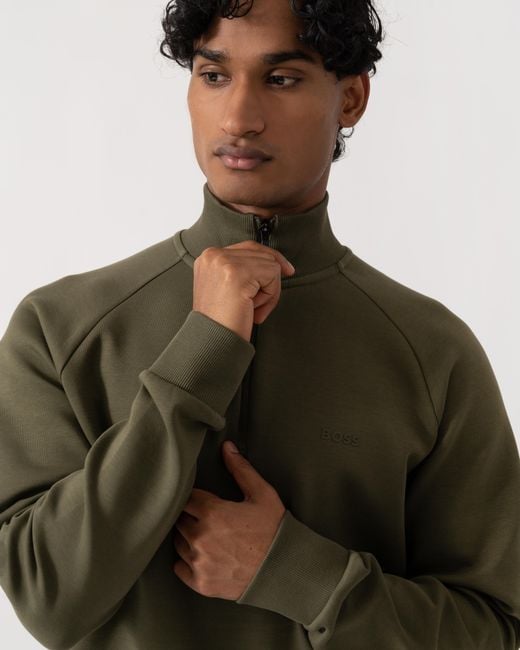 Boss Green Sweat Zip-Neck Sweatshirt for men