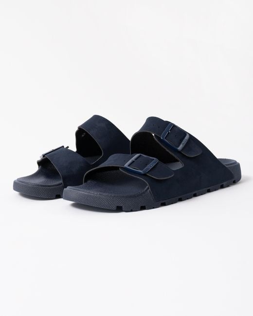Boss Blue Surfley Twin-Strap Slides With Branded Buckles for men