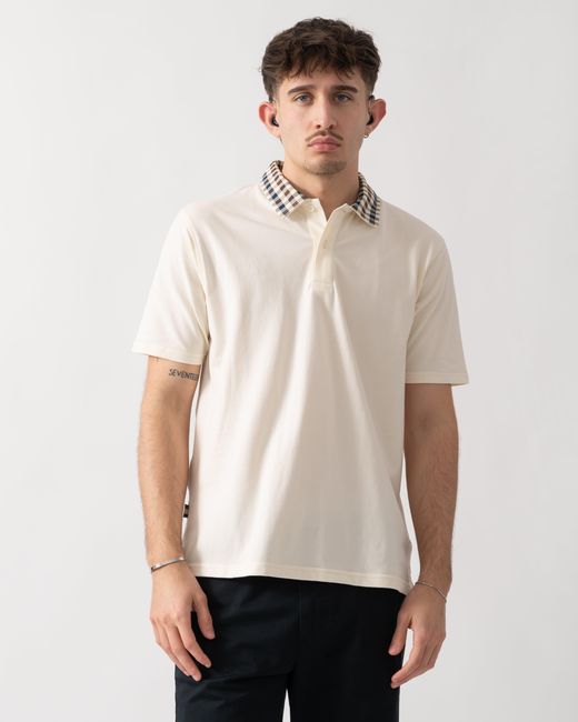 Aquascutum Natural Club Check Collar Polo Shirt for men