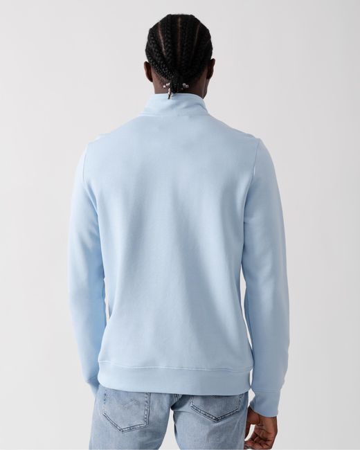 Paul Smith Blue Ps Long Sleeve Regular Fit Half Zip Zebra Logo Sweatshirt Colour: 41E, Size: L for men
