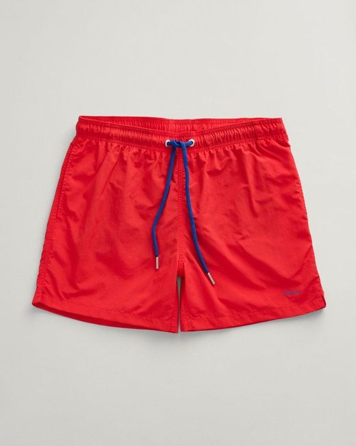 Gant Red Regular Fit Swim Shorts for men