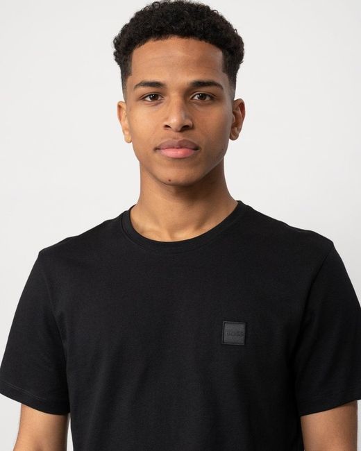 Boss Black Tales Cotton-Jersey T-Shirt With Logo Patch Nos for men