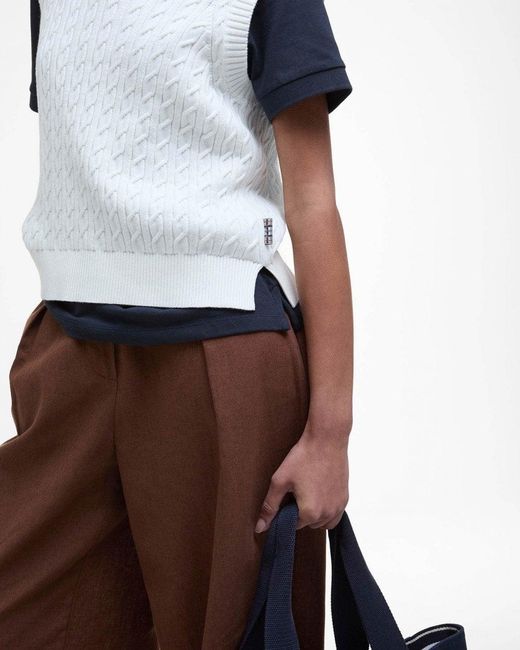 Barbour White Hartland Knit Tank Top
