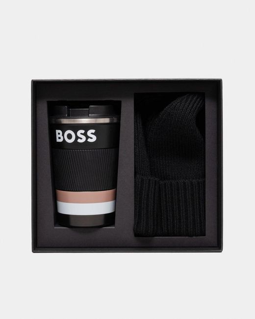 Boss Black Mug & Beanie Gift Set for men