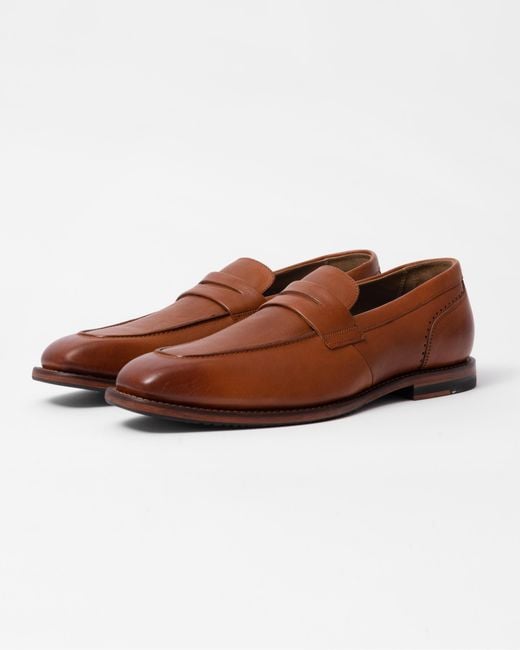 Oliver Sweeney Brown Buckland Milled Leather Penny Loafers for men