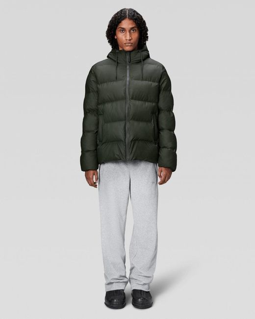 Rains Black Alta Puffer Jacket Size: S