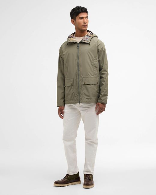 Barbour Green Hooded Domus Waterproof Jacket for men