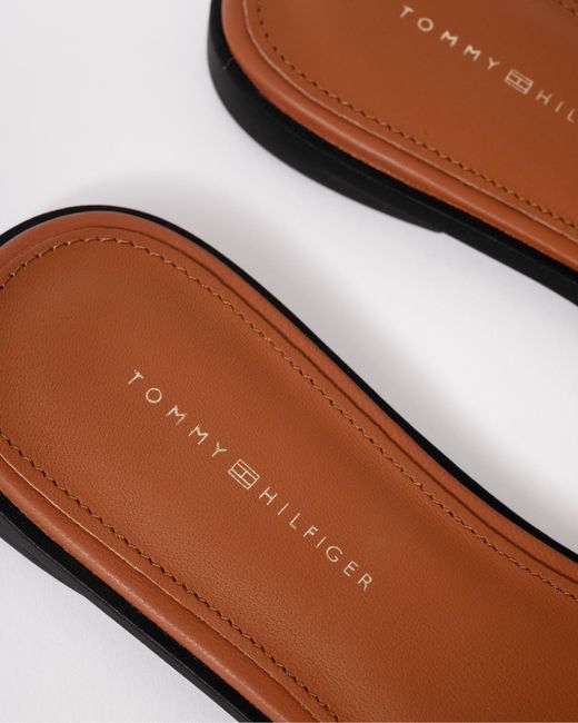 Tommy Hilfiger Brown Logo Strap Mule