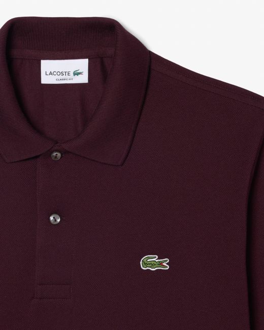 Lacoste Red Original L.12.12 Long Sleeve Cotton Polo Shirt for men
