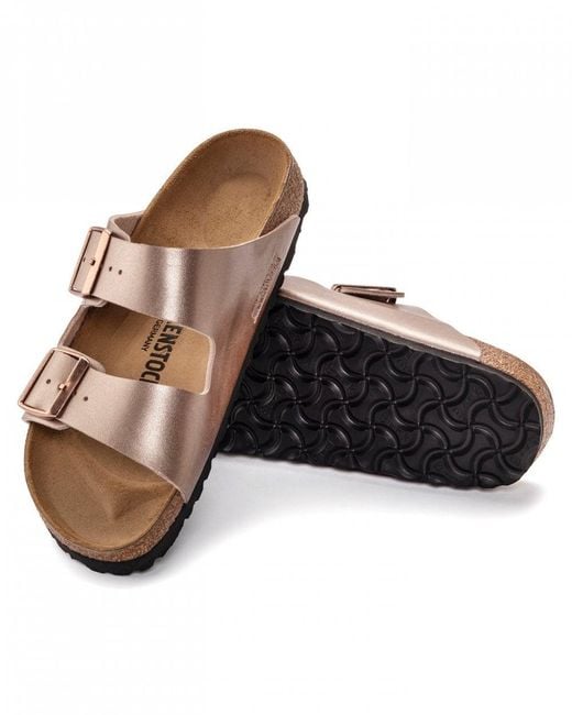 Birkenstock Brown Arizona Birko-Flor Metallic Sandals