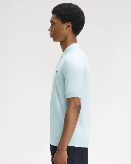 Fred Perry White Cotton Knitted Shirt for men