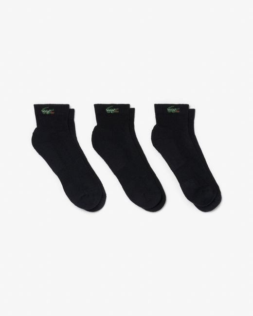 Lacoste Black 3-Pack Mid-Length Sport Socks for men