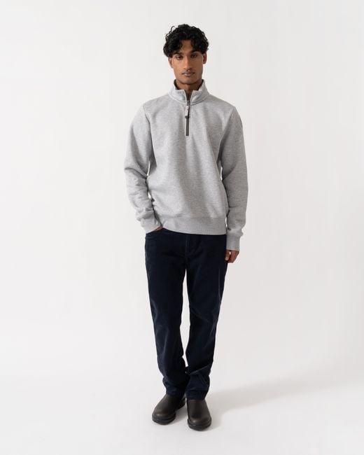 Parajumpers Gray Broad Peak Quarter Zip Sweatshirt for men