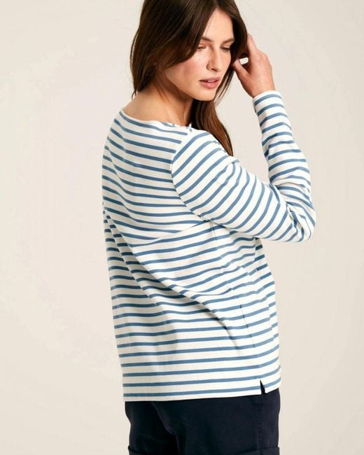 Joules Blue New Harbour Striped Breton Top