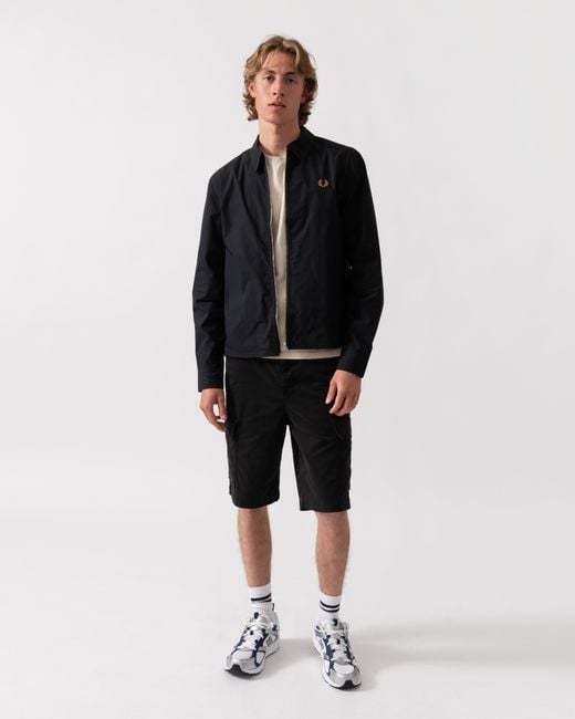 Fred Perry Black Poplin Overshirt for men