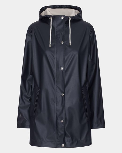 Ilse Jacobsen Blue Rain Short Rubberised Raincoat