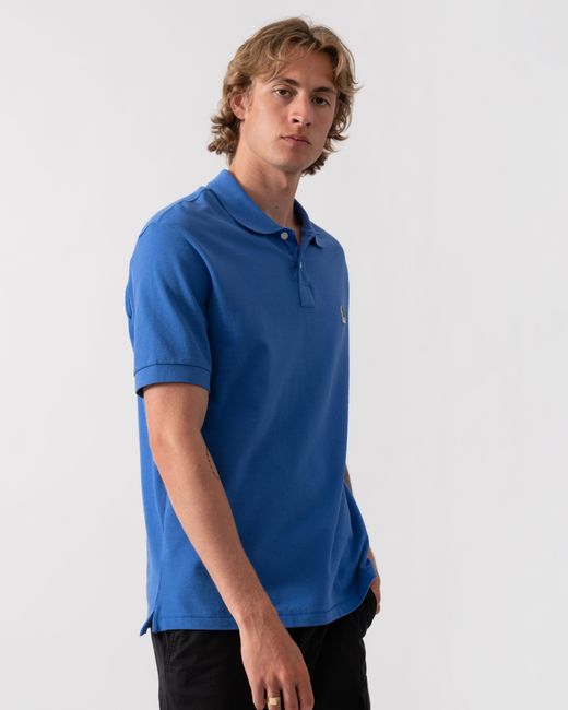 Paul Smith Blue Ps Regular Fit Short Sleeve Organic Cotton Zebra Polo Shirt for men