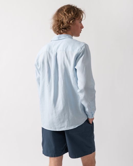 COLORFUL STANDARD Blue Long Sleeve Linen Shirt for men