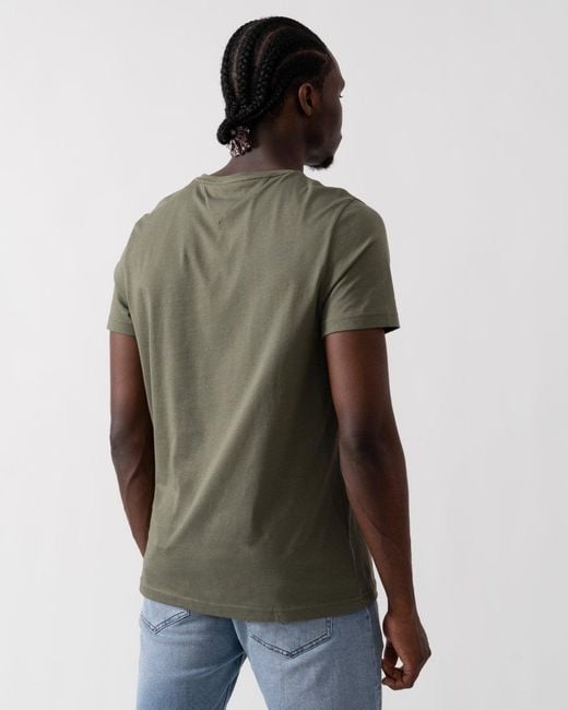Tommy Hilfiger Green Tommy Logo Basic T-Shirt for men